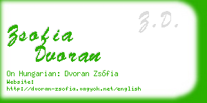zsofia dvoran business card